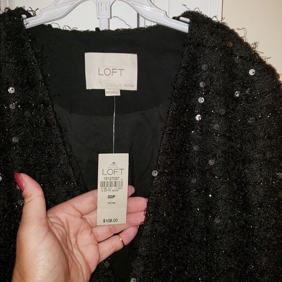 Ann Taylor Loft Black Sweater Cardigan - Picture 3 of 8